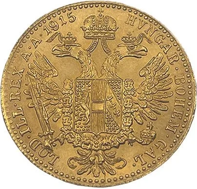 Austrian 1 Ducat (98.6% pure gold) 0.11 toz 3.49g Diameter 20mm