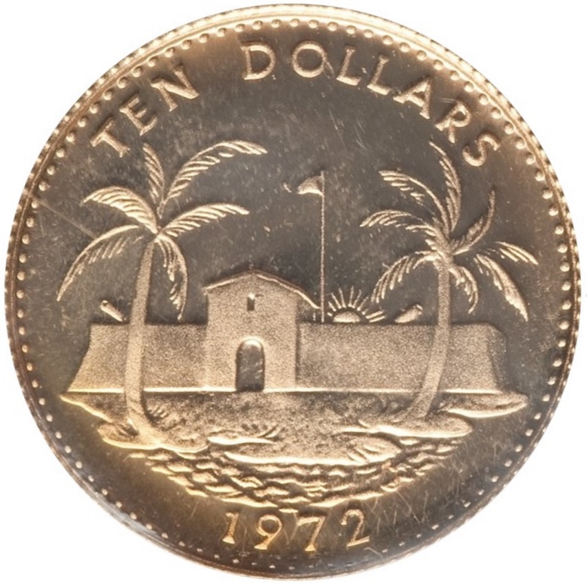 1972 Bahamas $10 Coin (91.6% Gold) 3.19g 19.3mm Diameter