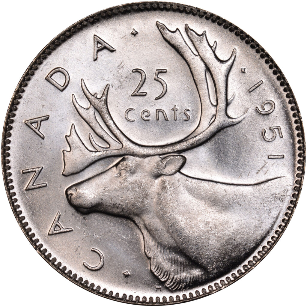 Canadian Quarter 25 Cent Coins (80% Pure Silver) 5.831g