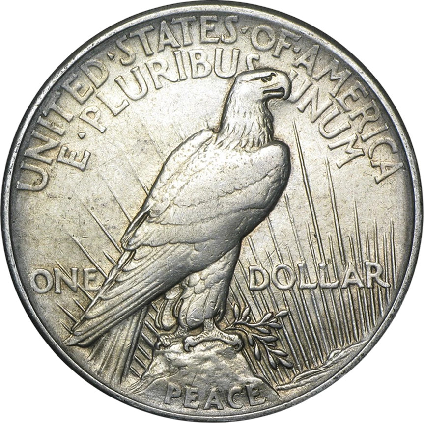 Silver Peace Dollars 90% Silver 26.73g Diameter 38.1 mm