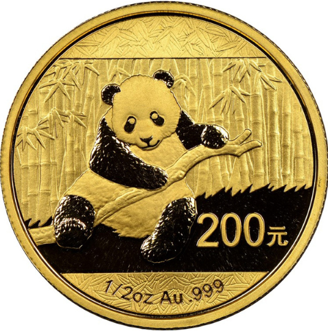 Chinese Panda (99.9% pure gold) 1/2 toz