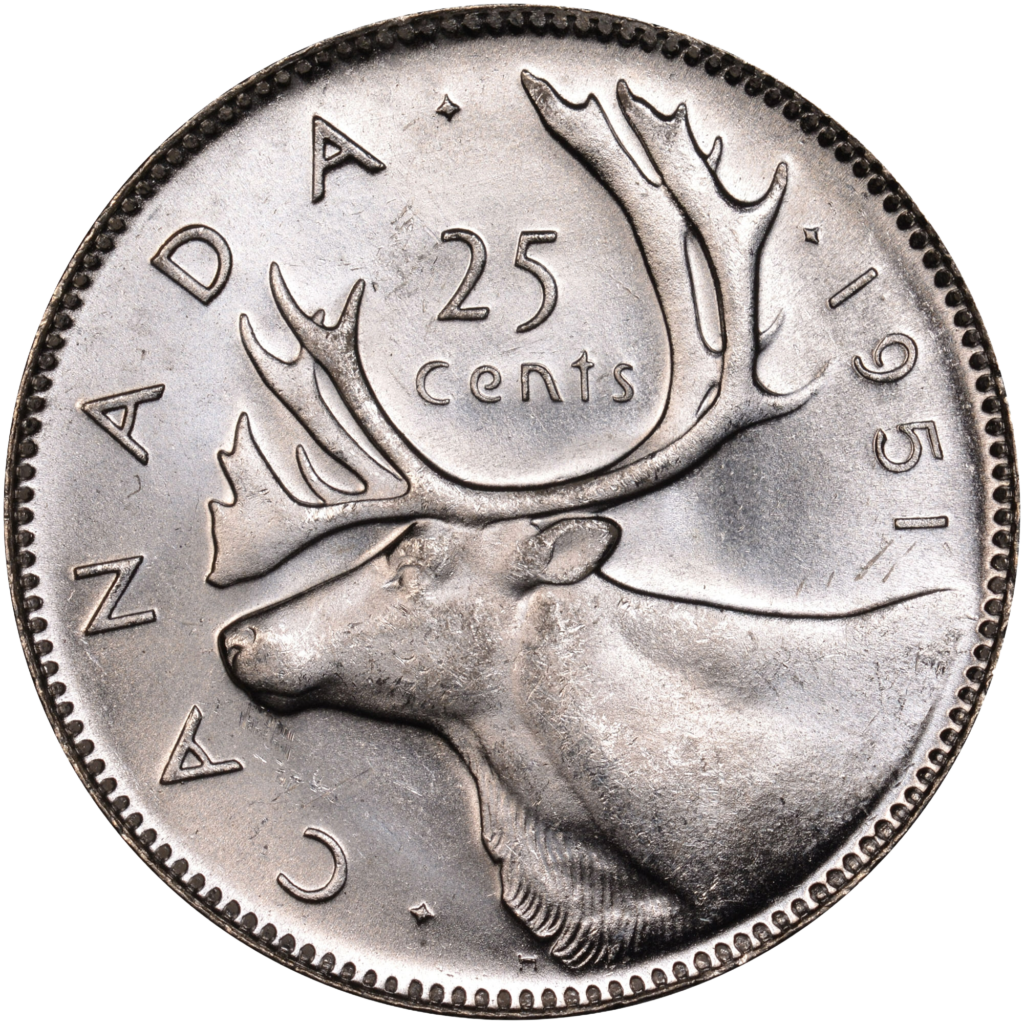 Canadian Quarter 25 Cent Coins (80% Pure Silver) 5.831g