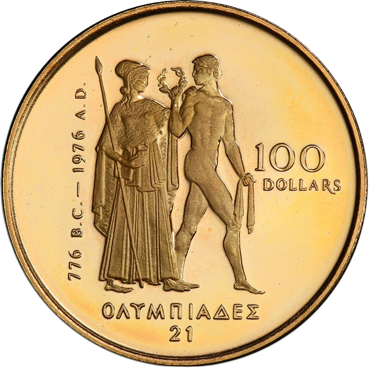 $100 Coins (22kt) (91.7% gold) 1/2 toz 16.965g Diameter 27mm