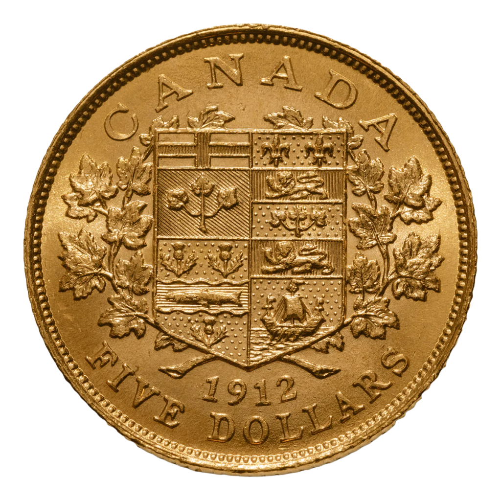 5 Dollar Canadian Gold Coin (90% Gold) .2418 toz 8.36g Diameter 21.59mm