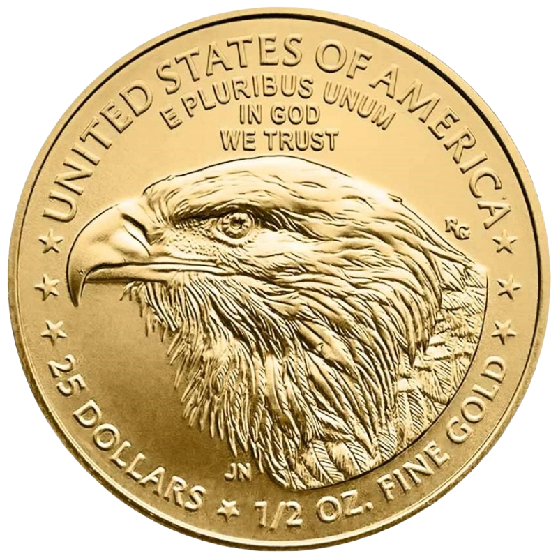 1/2 toz $25 American Gold Eagle  (91.6% Gold) 16.96g