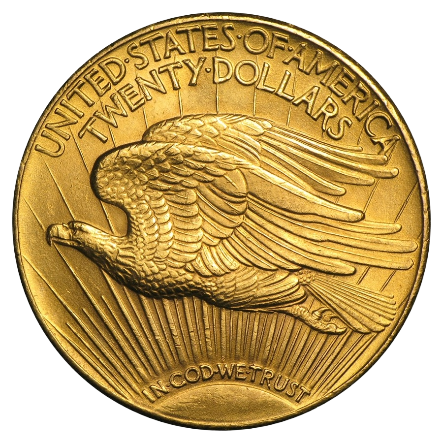 Saint Gaudens $20 Double Eagle (90% gold) .9675 toz 33.43g