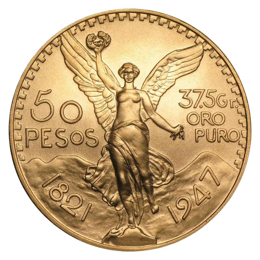 Mexico 50 Pesos (90% Gold) 1.21 toz 41.66g 37mm Diameter