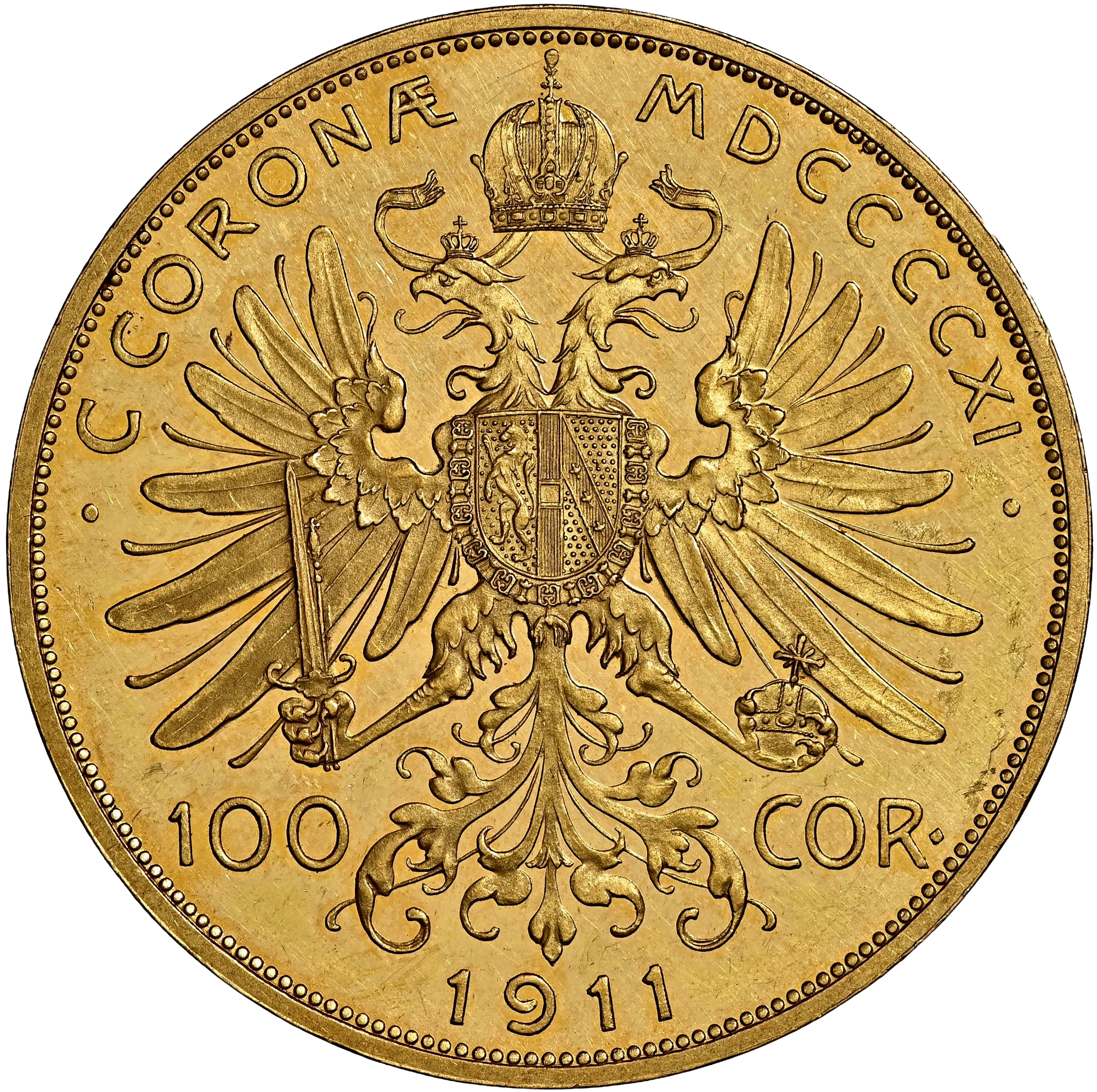 Austrian 100 Corona  Gold Coin (90% gold) .9802 toz 33.875g Diameter 37mm