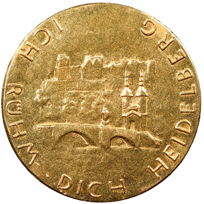 German Heidelberg ND 1970 Medallion (90% pure gold) .2873 toz 9.93g Diameter 26mm