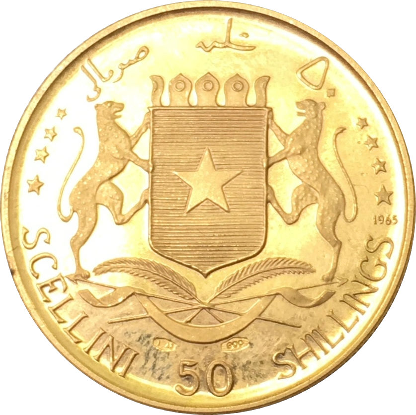 Somalia 50 shillings (90% gold) 7g 24mm Diameter