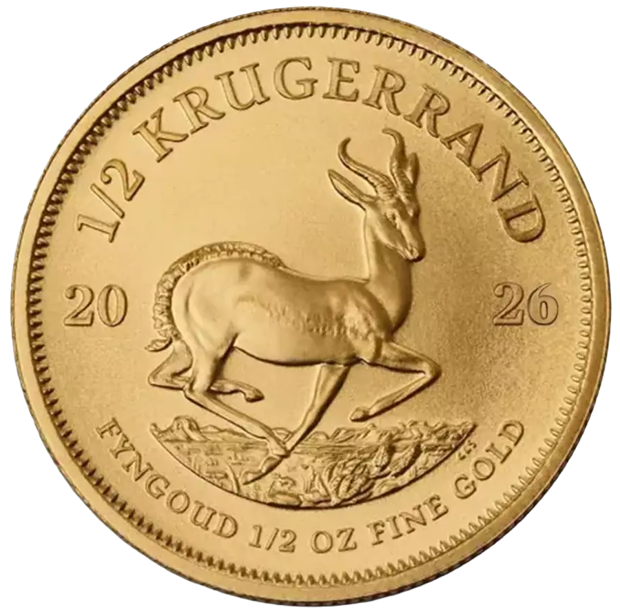 1/2 Troy Ounce South African Krugerrand (91.6% pure gold)