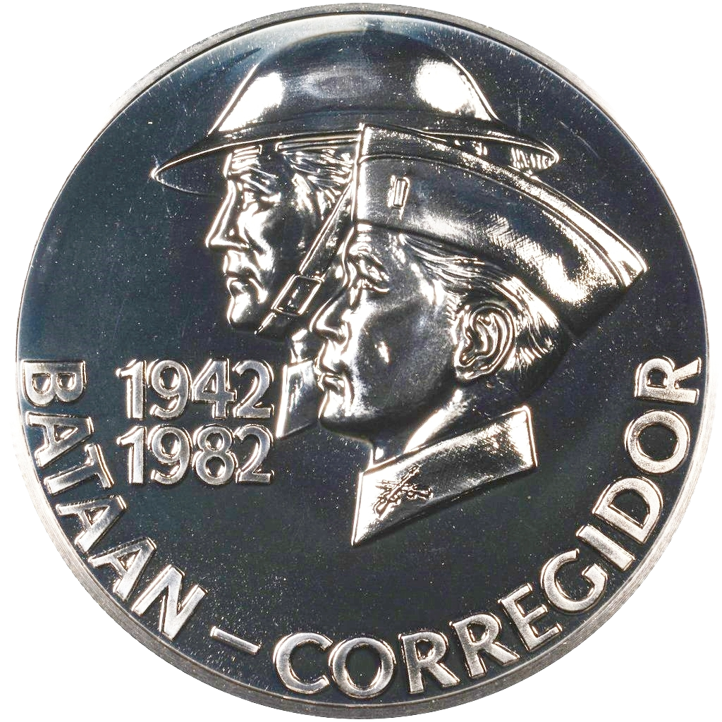 Philippines 50 Piso 40th Anniversary of Bataan-Corregidor battles (92.5% Silver) 27.4g