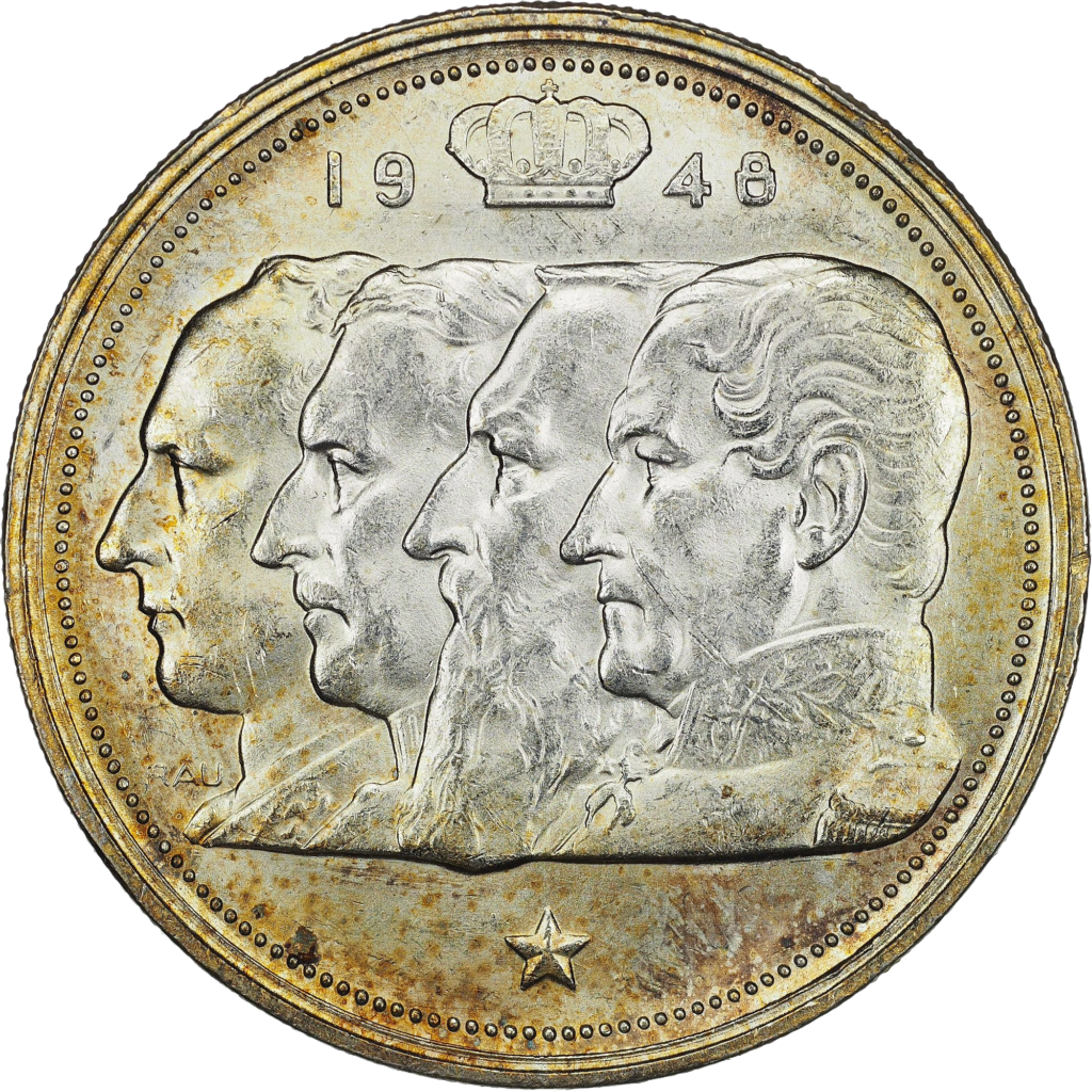 1948-1951 Belgium 100 Francs (83.5% Silver) 18 g