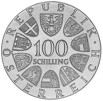 Austria 100 Schilling Coin 24g 64% Ag 1974-1979