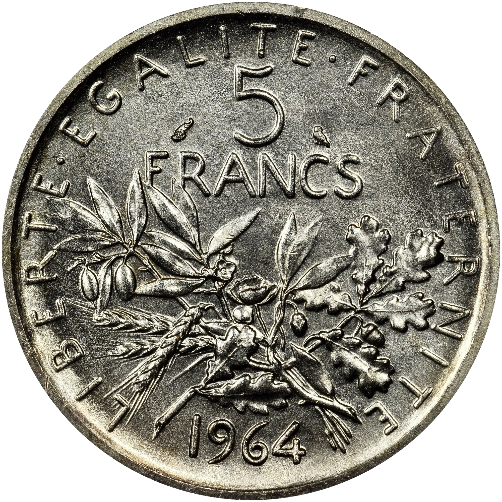 France 5 Francs 1960-1969 12g .835Ag Silver