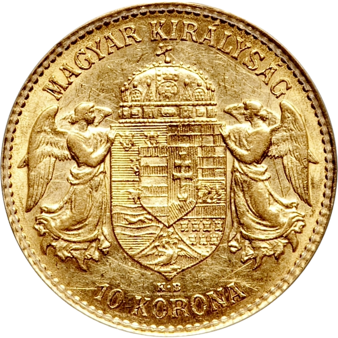 Hungary 10 Korona (90% gold) 3.3875g Diameter 19mm