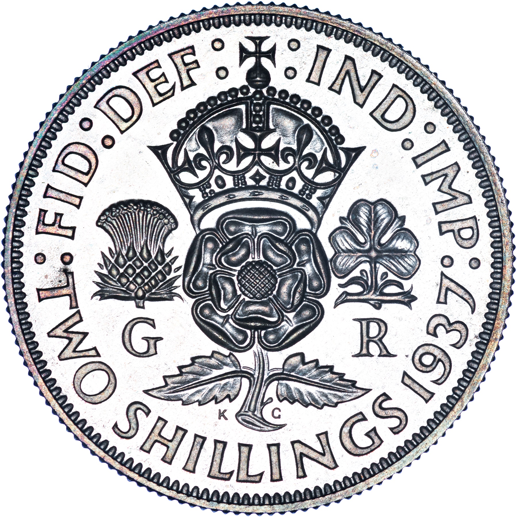 2 Shillings (1937-1946) 50% SIlver 11.31g
