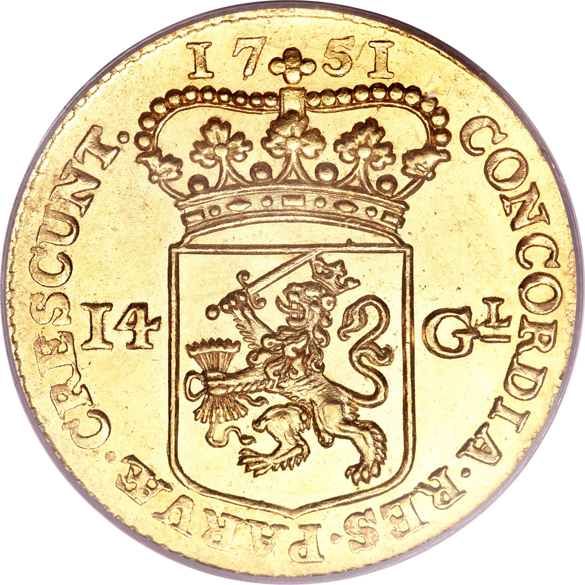 14 Gulden "Gouden rijder" (1749-1963) (92% Gold) 10.00 g